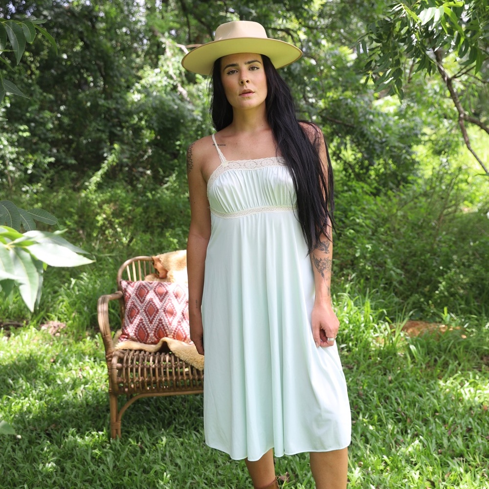 70s Lace Lined Nightie Slip